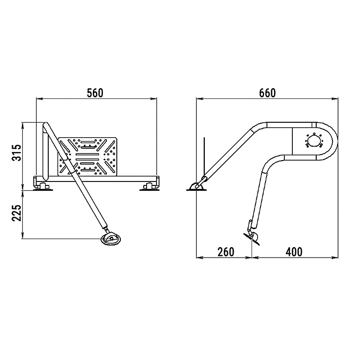 Стойка рулевая с креплением на баллон надувной лодки 25мм в Каменск-Уральском