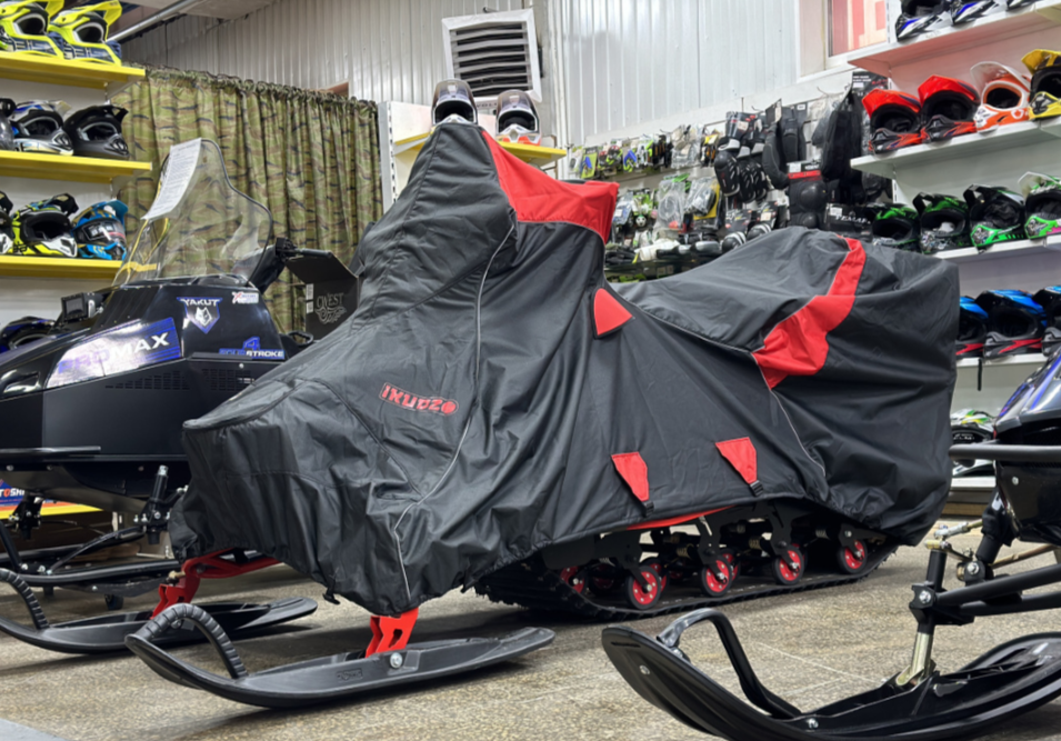 Чехол транспорт. снегохода IKUDZO HUNTER черно-красный Оксфорд ПРЕМИУМ качества с лого IKUDZO в Каменск-Уральском