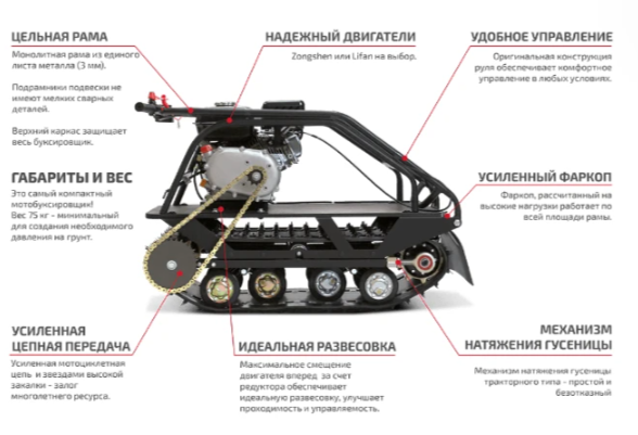Мотобуксировщик НОРКА 380 MINI 9 л.с. в Каменск-Уральском