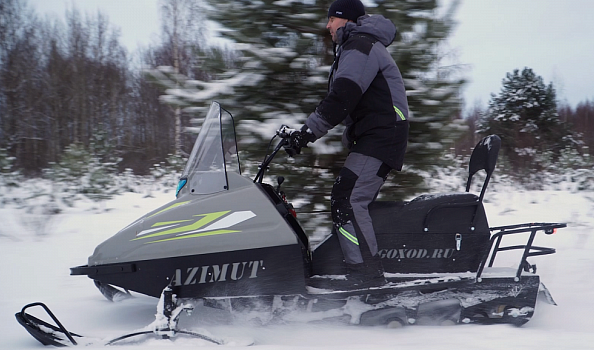 Миниснегоход Бурлак Азимут 20 л.с. , эл.запуск, реверс, тормоз гидравл, капот серый в Каменск-Уральском