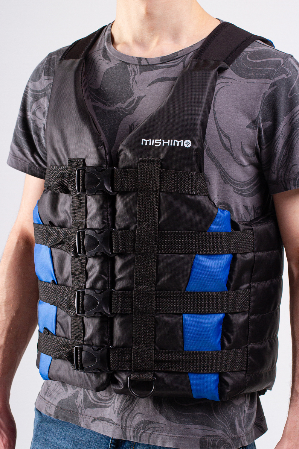 Жилет спасательный MISHIMO PRO Премиум качества Черно-синий в Каменск-Уральском