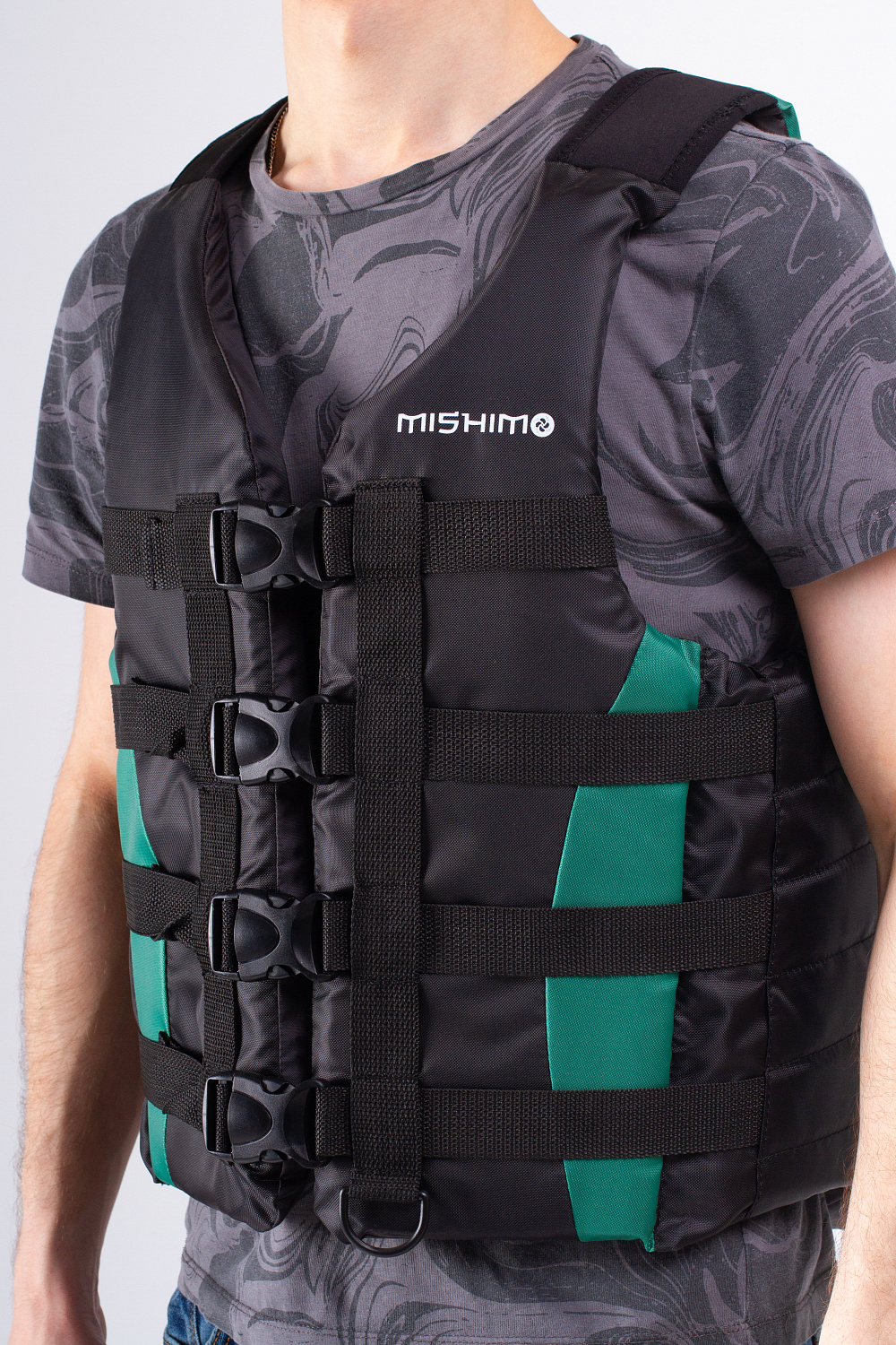 Жилет спасательный MISHIMO PRO Премиум качества Черно-зеленый в Каменск-Уральском
