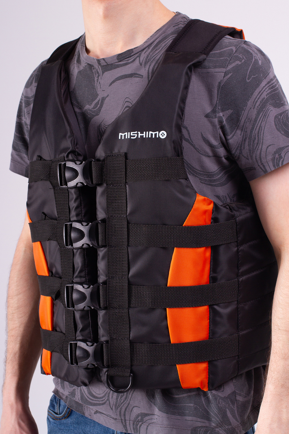 Жилет спасательный MISHIMO PRO Премиум качества Черно-оранжевый в Каменск-Уральском