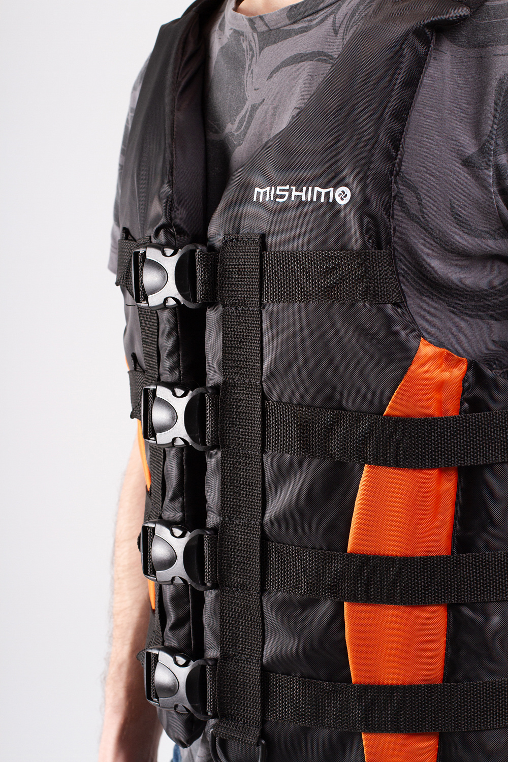 Жилет спасательный MISHIMO PRO Премиум качества Черно-оранжевый в Каменск-Уральском
