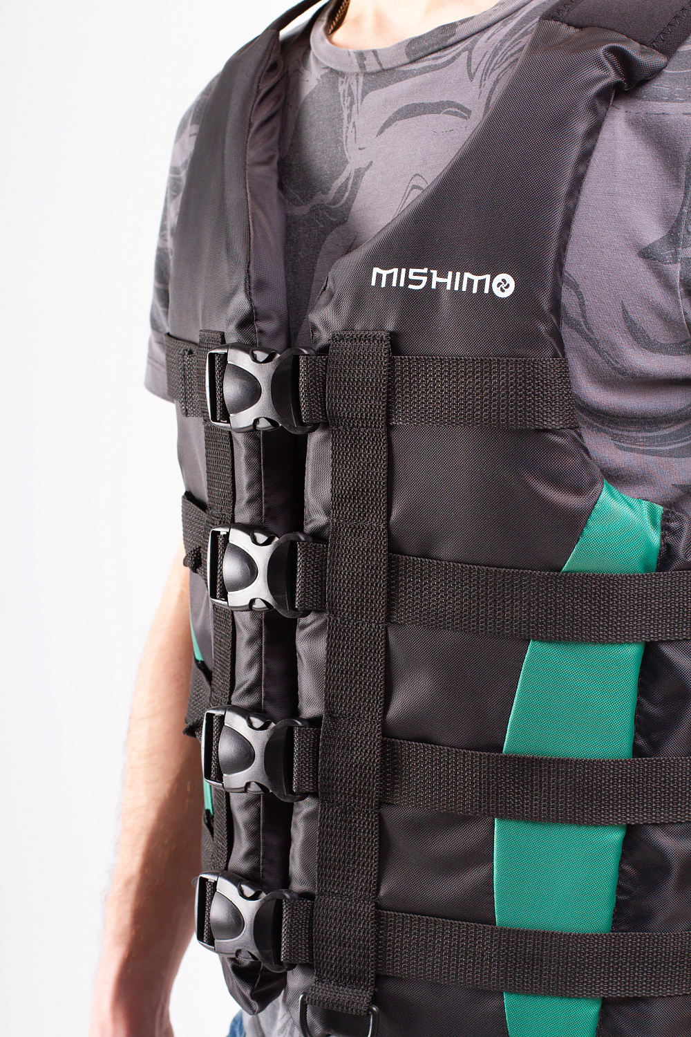 Жилет спасательный MISHIMO PRO Премиум качества Черно-зеленый в Каменск-Уральском