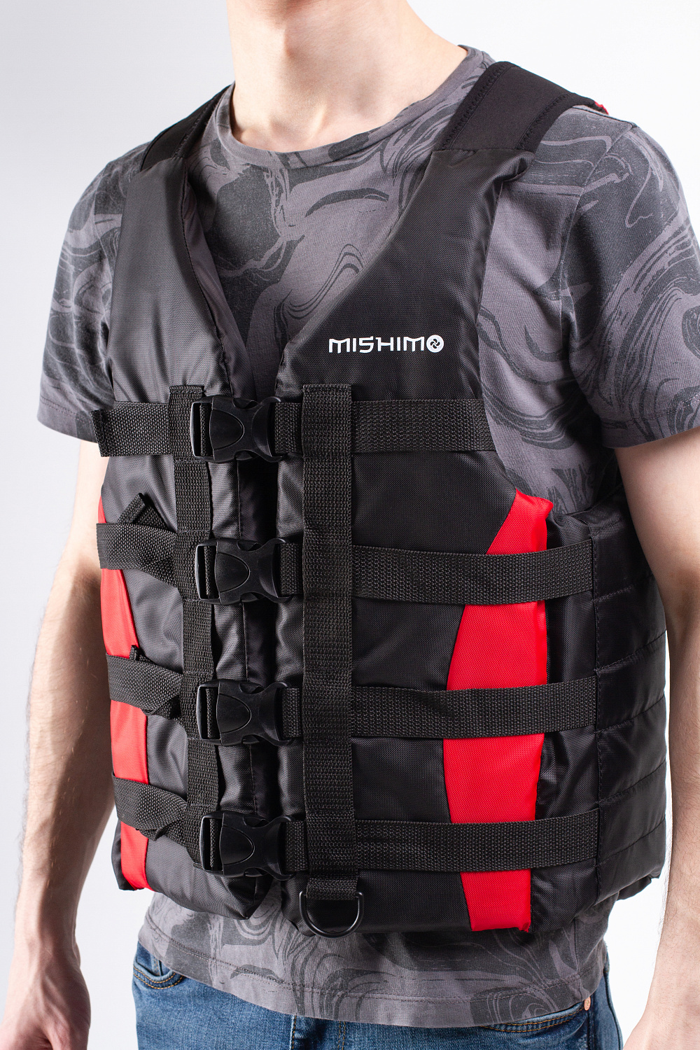 Жилет спасательный MISHIMO PRO Премиум качества Черно-красный в Каменск-Уральском